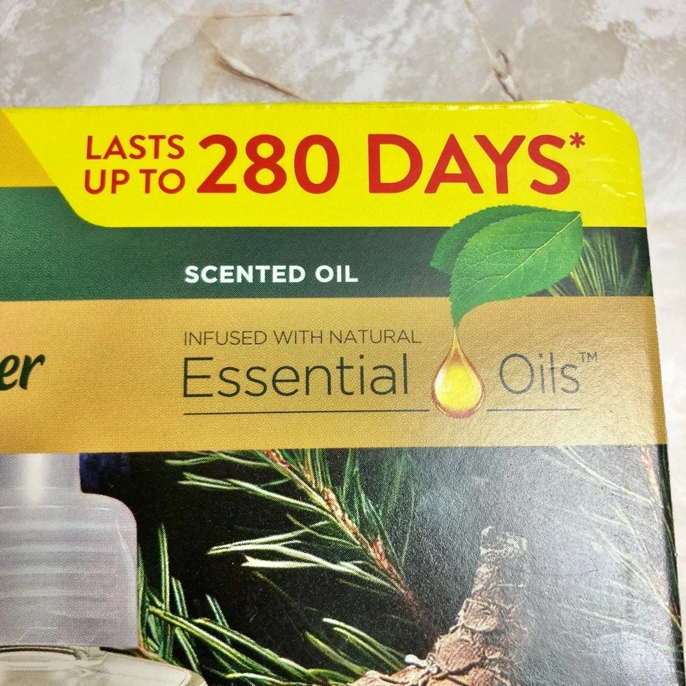 Air Wick Plug In Scented Essential Oil Refills Fresh Pine & Juniper 4 Count